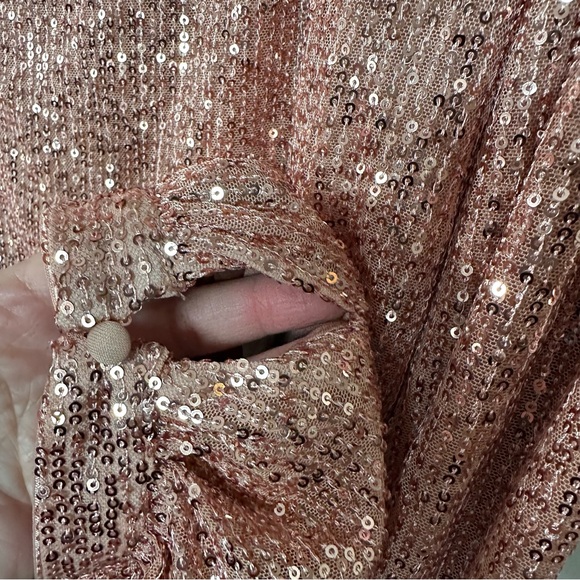 NWT Lulus Stay Shining Rose Gold Sequin Long Sleeve Top Party Holiday XL - Picture 4 of 13